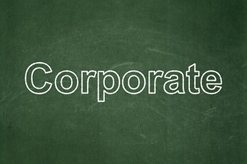 Image showing Business concept: Corporate on chalkboard background