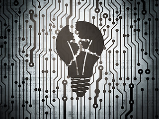 Image showing Business concept: circuit board with Light Bulb