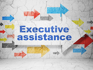 Image showing Business concept: arrow with Executive Assistance on grunge wall background