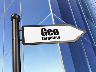 Image showing Finance concept: sign Geo Targeting on Building background