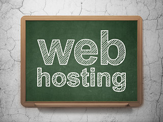 Image showing Web development concept: Web Hosting on chalkboard background