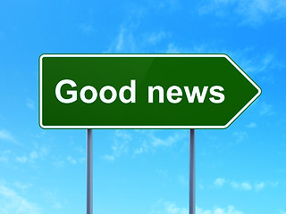 Image showing News concept: Good News on road sign background