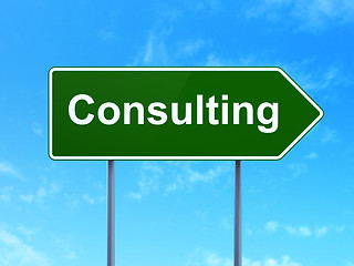 Image showing Business concept: Consulting on road sign background