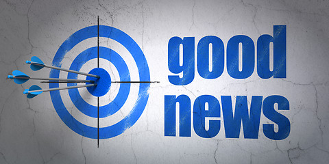 Image showing News concept: target and Good News on wall background