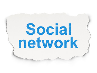 Image showing Social network concept: Social Network on Paper background