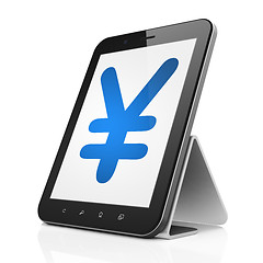 Image showing Currency concept: Yen on tablet pc computer