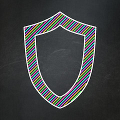 Image showing Safety concept: Contoured Shield on chalkboard background