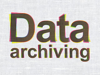 Image showing Information concept: Data Archiving on fabric texture background