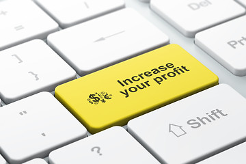Image showing Business finance concept: Finance Symbol and Increase Your profit on computer keyboard background