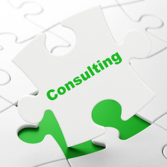 Image showing Finance concept: Consulting on puzzle background