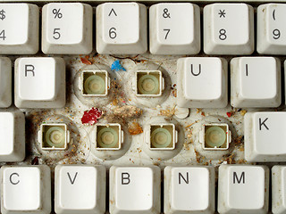 Image showing Dirty computer keyboard