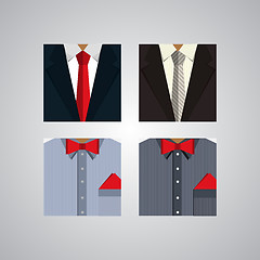 Image showing Flat icons for formal wear