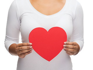 Image showing closeup of woman hands with heart