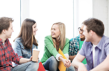 Image showing students communicating and laughing at school