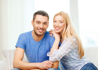 Image showing smiling happy couple at home