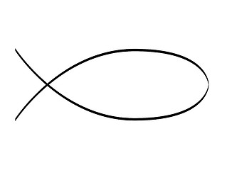 Image showing schematic drawing of jesus fish