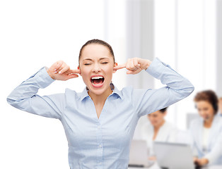 Image showing angry screaming businesswoman