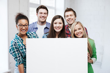 Image showing group of students at school with blank board