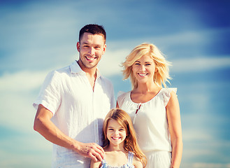 Image showing happy family with blue sky