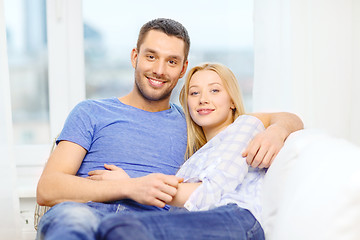 Image showing smiling happy couple at home