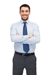 Image showing handsome buisnessman with crossed arms