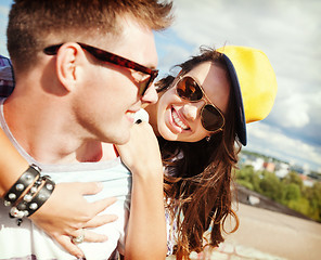 Image showing teenagers having fun outside