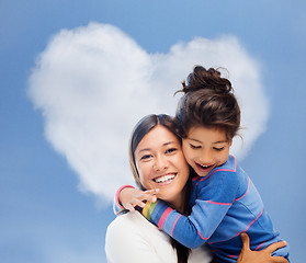 Image showing hugging mother and daughter