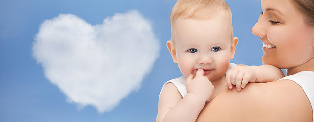 Image showing happy mother with adorable baby