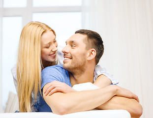 Image showing smiling happy couple at home