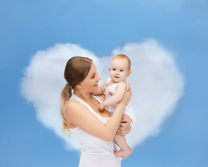 Image showing happy mother with adorable baby