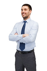 Image showing handsome buisnessman with crossed arms