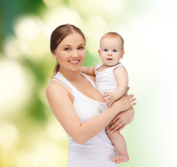 Image showing happy mother with adorable baby