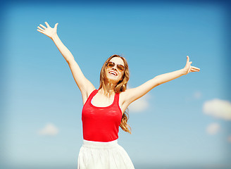 Image showing girl standing on the beach