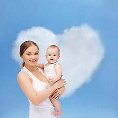 Image showing happy mother with adorable baby