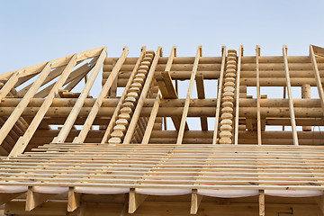 Image showing Fragment of the roof timbered houses