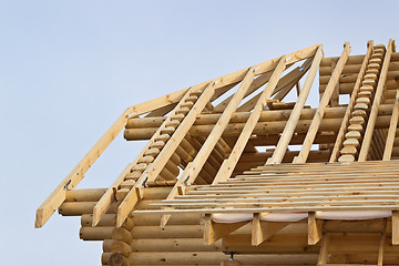 Image showing Fragment of the roof timbered houses