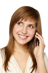 Image showing Young woman phone call