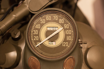 Image showing Old style of motorcycle speedometer