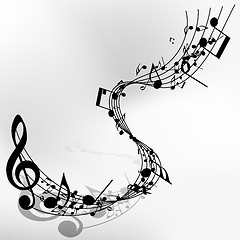 Image showing Musical note staff 
