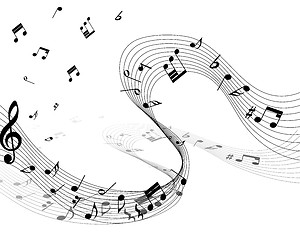 Image showing Musical note staff 