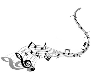 Image showing Musical note staff 