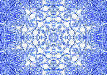 Image showing Abstract blue pencil drawn pattern