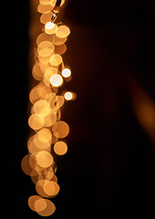 Image showing Abstract background. Blurred colorful circles bokeh of christmas lights 