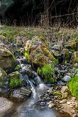 Image showing Falls on the small mountain river in a wood