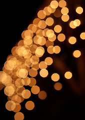 Image showing Abstract background. Blurred colorful circles bokeh of christmas lights 