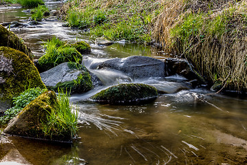 Image showing Falls on the small mountain river in a wood