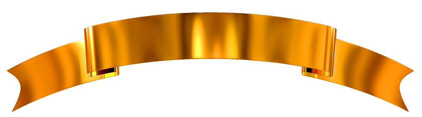 Image showing Gold glossy ribbon as banner