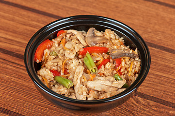 Image showing Rice chicken vegetable