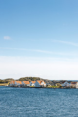 Image showing Typical Norwegian houses on the Vikaholmane island