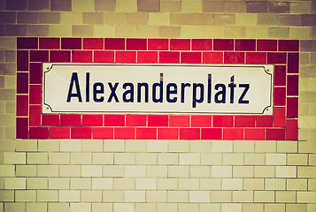 Image showing Retro look U-bahn sign